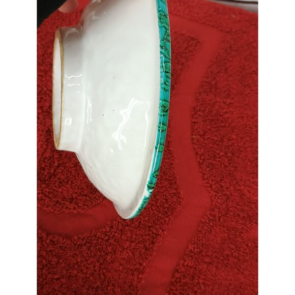 Italian Pottery Christmas Serving 2 x 6 Bowl Red Flowers Poinsettias - Picture 4 of 6